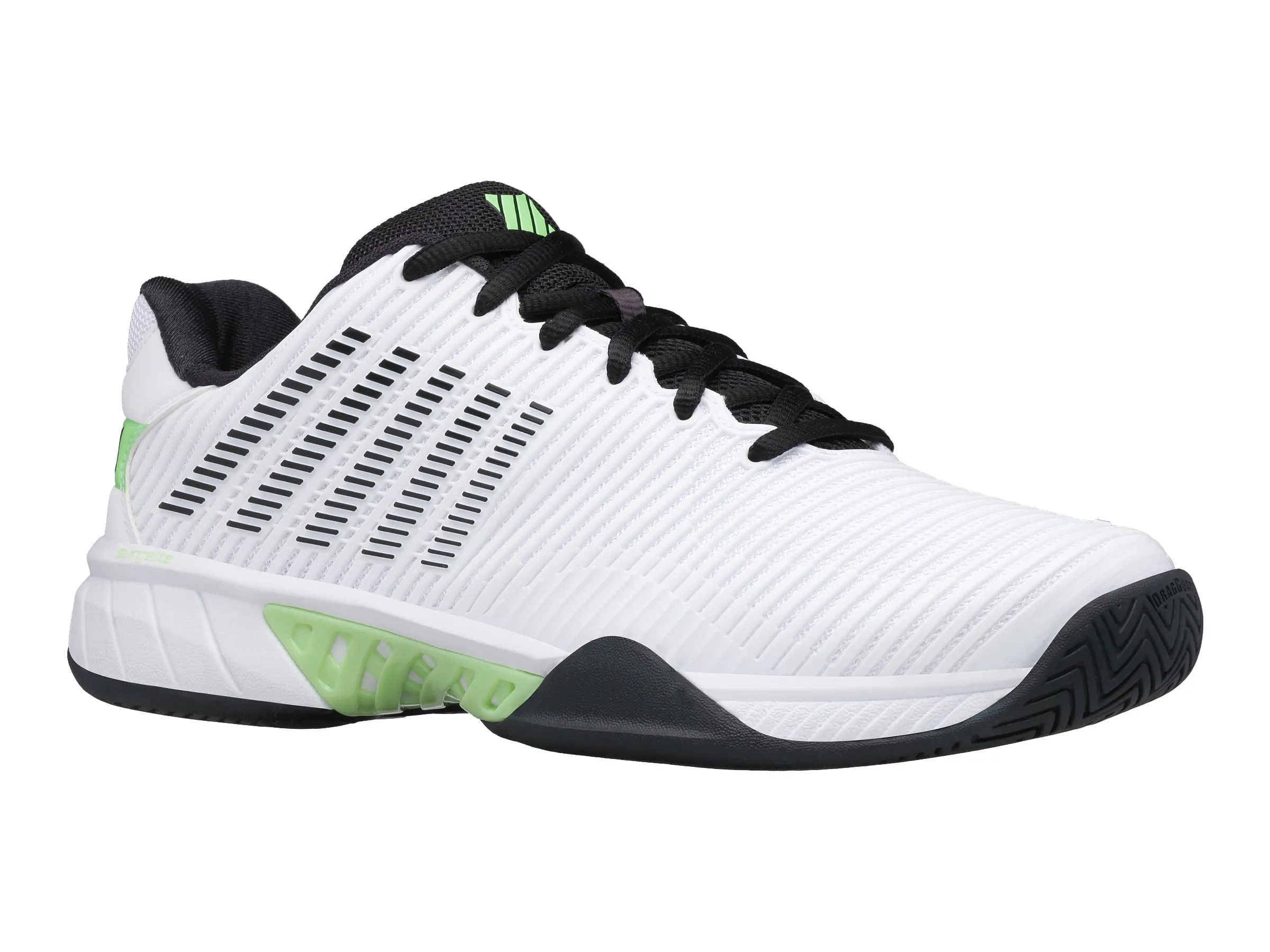 06613-115-M | HYPERCOURT EXPRESS 2 | WHITE/BLUE GRAPHITE/SOFT NEON GREEN