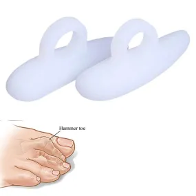 1Pair/2Pcs Gel Hammer Toe Crest Pads - Right and Left Soft Silicone Hammertoe Support Crest Cushion - Corrector and Straightener for Overlapping, Curled, Curved, Crooked, Clubbed Claw and Mallet Toe C 1 Pair