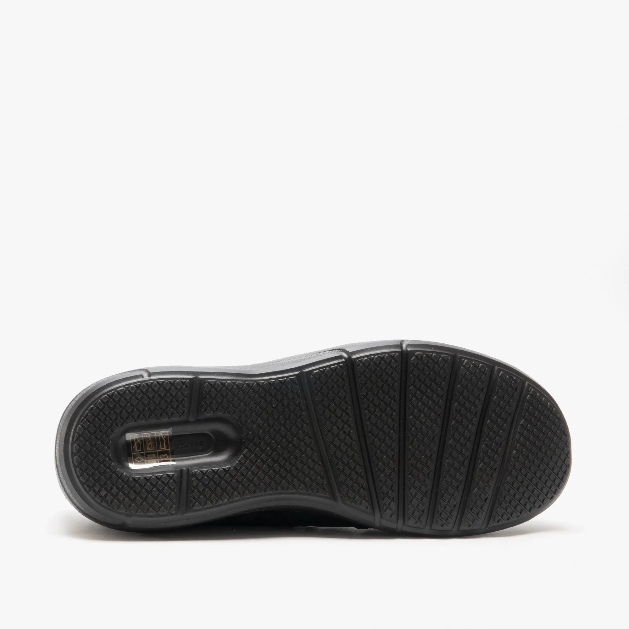 AARON Mens Leather Slip On Shoes Black