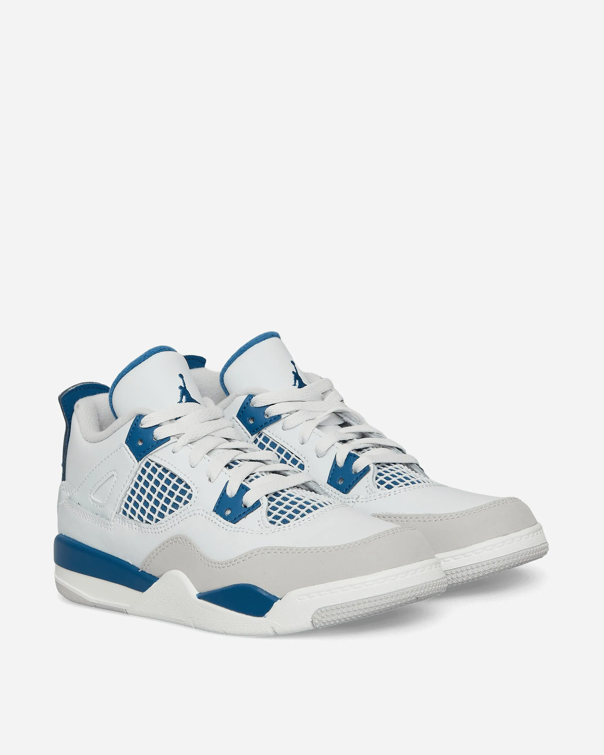 Air Jordan 4 Retro (PS) Sneakers Off White / Military Blue