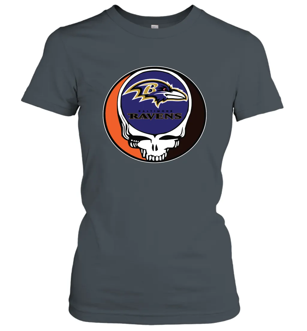 Baltimore Ravens Grateful Dead Steal Your Face NFL Football Womens T-Shirt