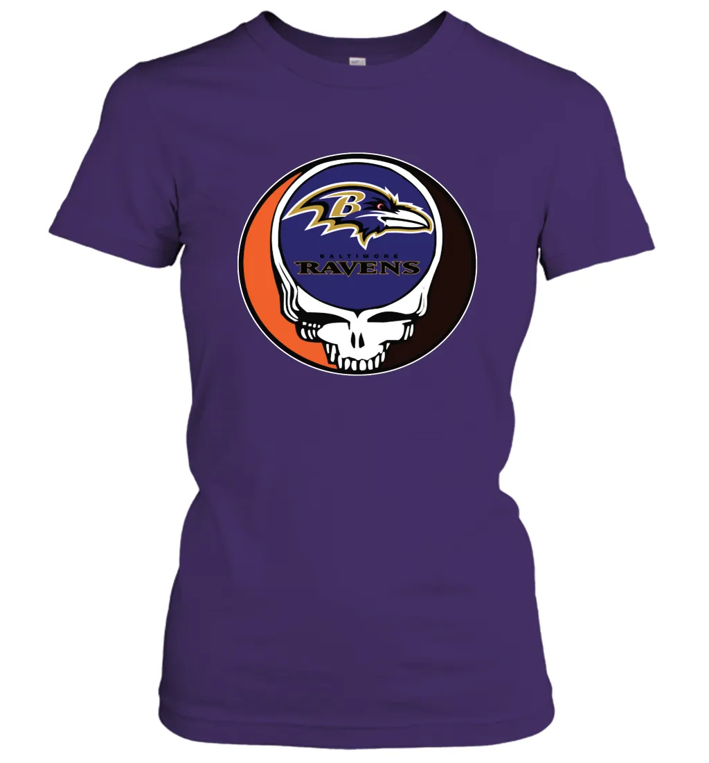 Baltimore Ravens Grateful Dead Steal Your Face NFL Football Womens T-Shirt