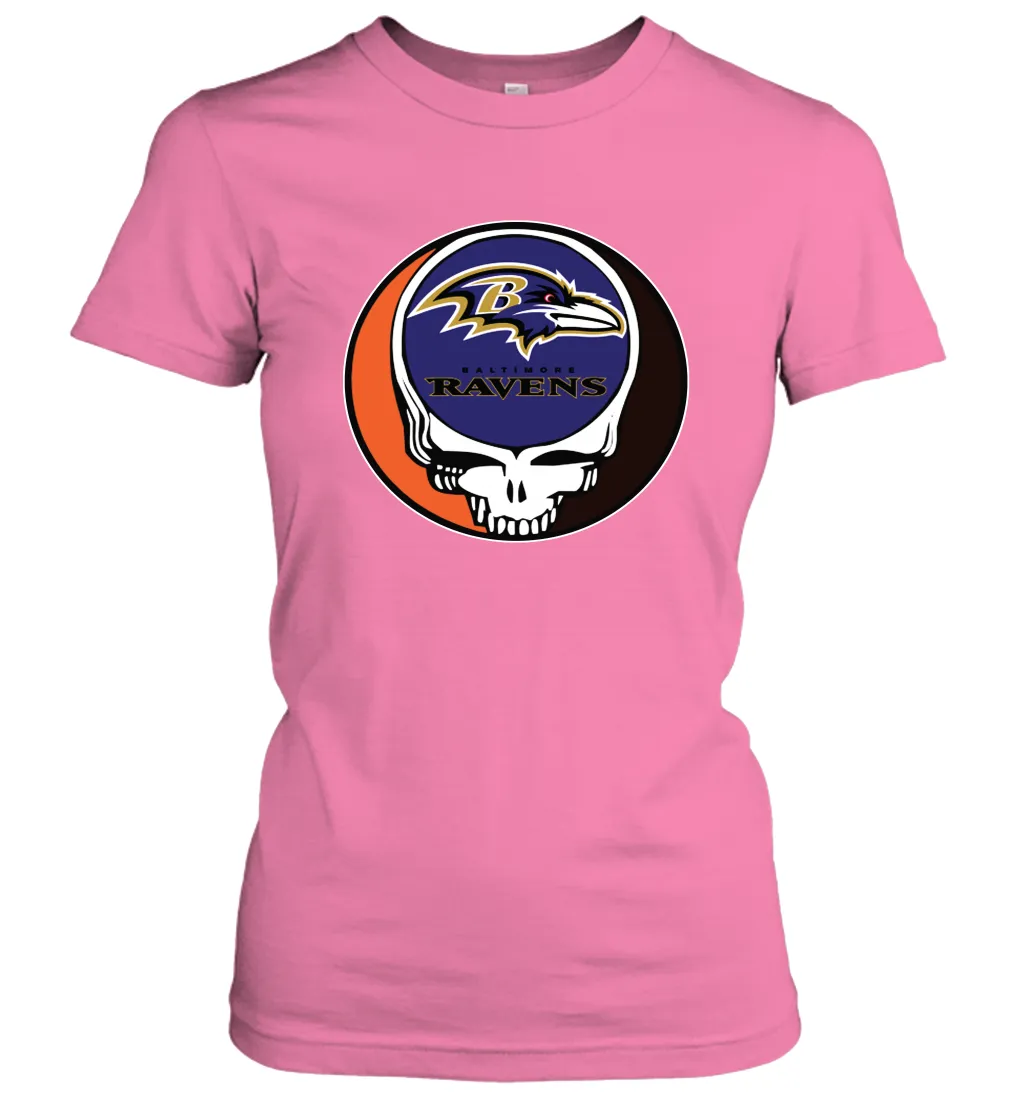 Baltimore Ravens Grateful Dead Steal Your Face NFL Football Womens T-Shirt