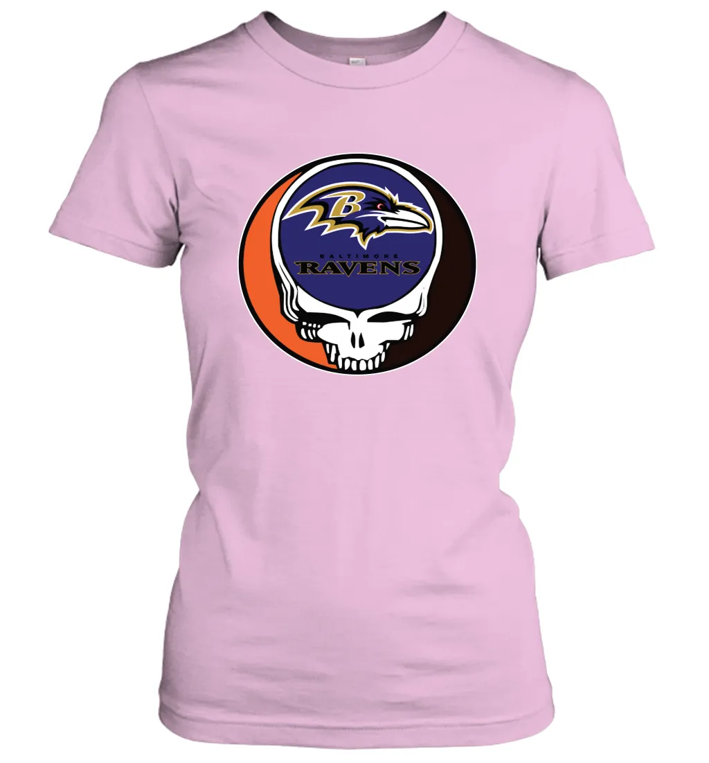Baltimore Ravens Grateful Dead Steal Your Face NFL Football Womens T-Shirt