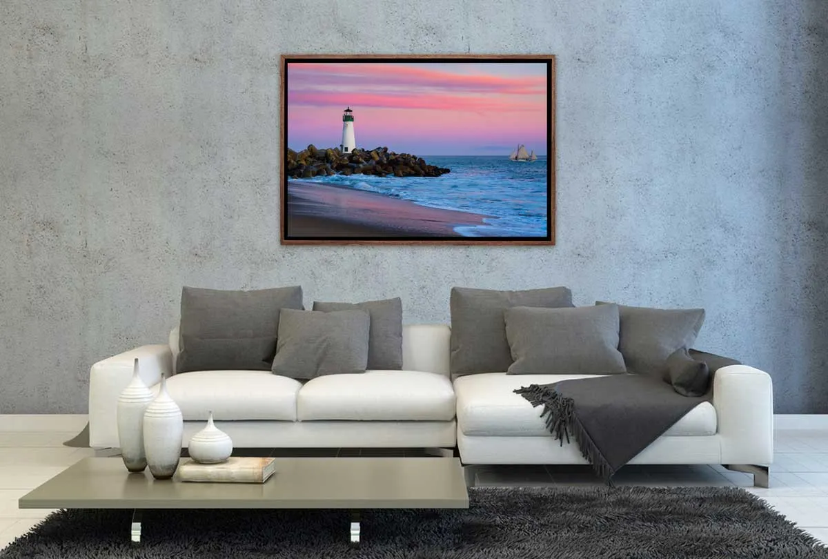 Beach Lighthouse Sunset | Beach Wall Art Print