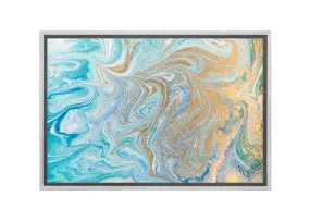 Blue and Gold Abstract | Canvas Wall Art Print