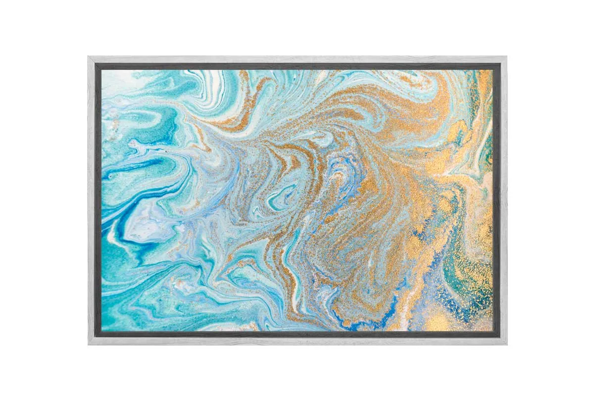 Blue and Gold Abstract | Canvas Wall Art Print