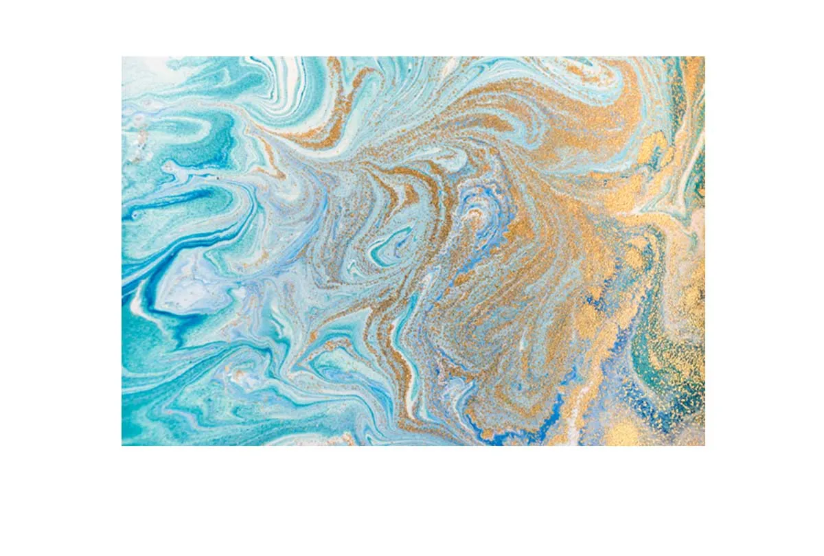 Blue and Gold Abstract | Canvas Wall Art Print