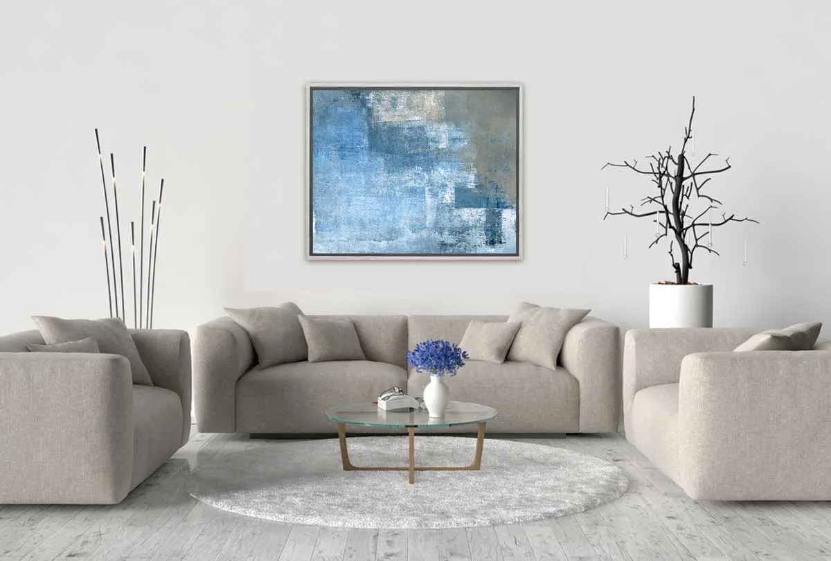 Blue and Grey Abstract | Canvas Wall Art Print