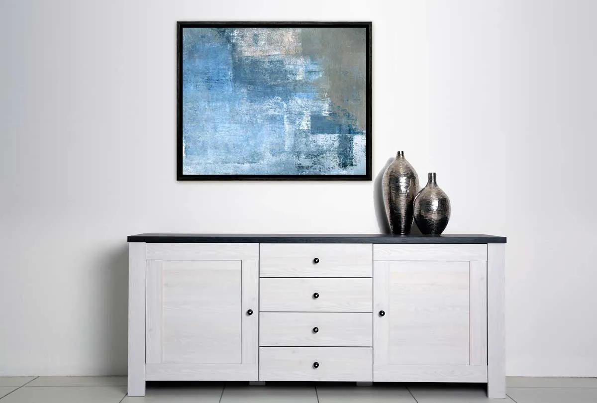 Blue and Grey Abstract | Canvas Wall Art Print
