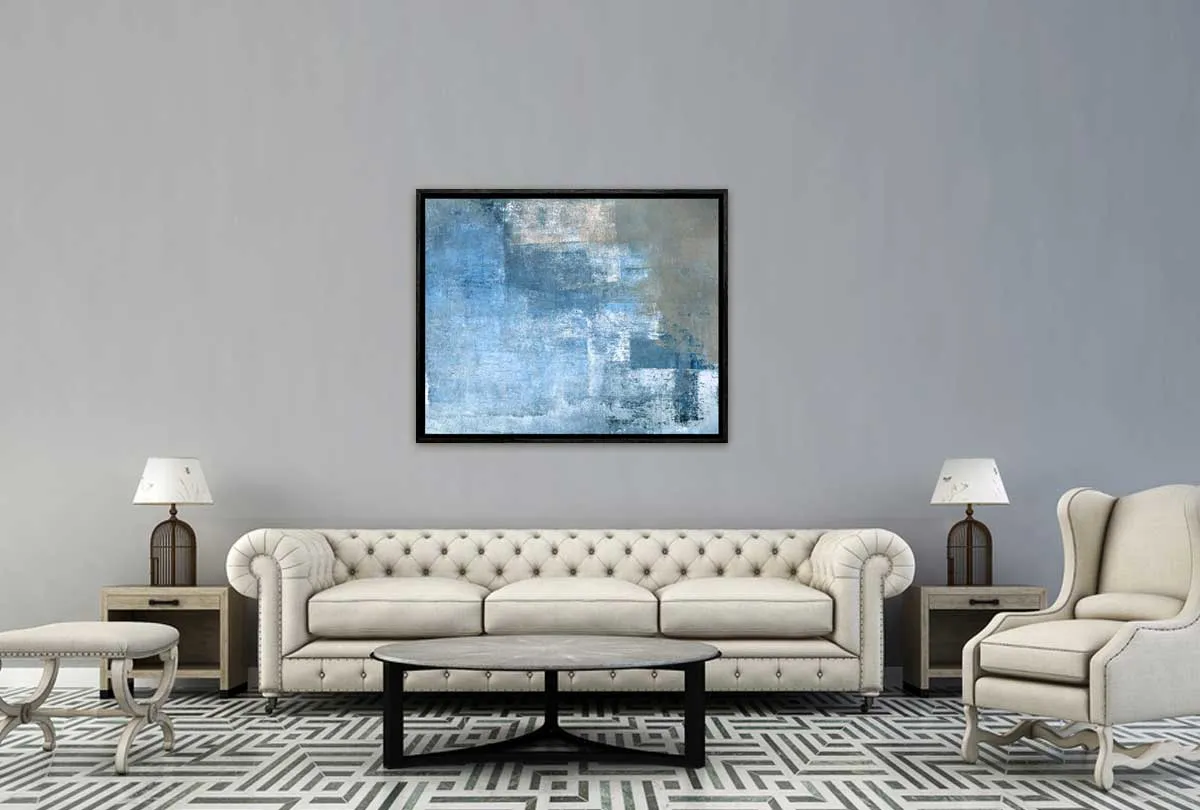 Blue and Grey Abstract | Canvas Wall Art Print
