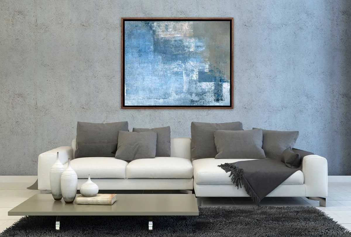 Blue and Grey Abstract | Canvas Wall Art Print