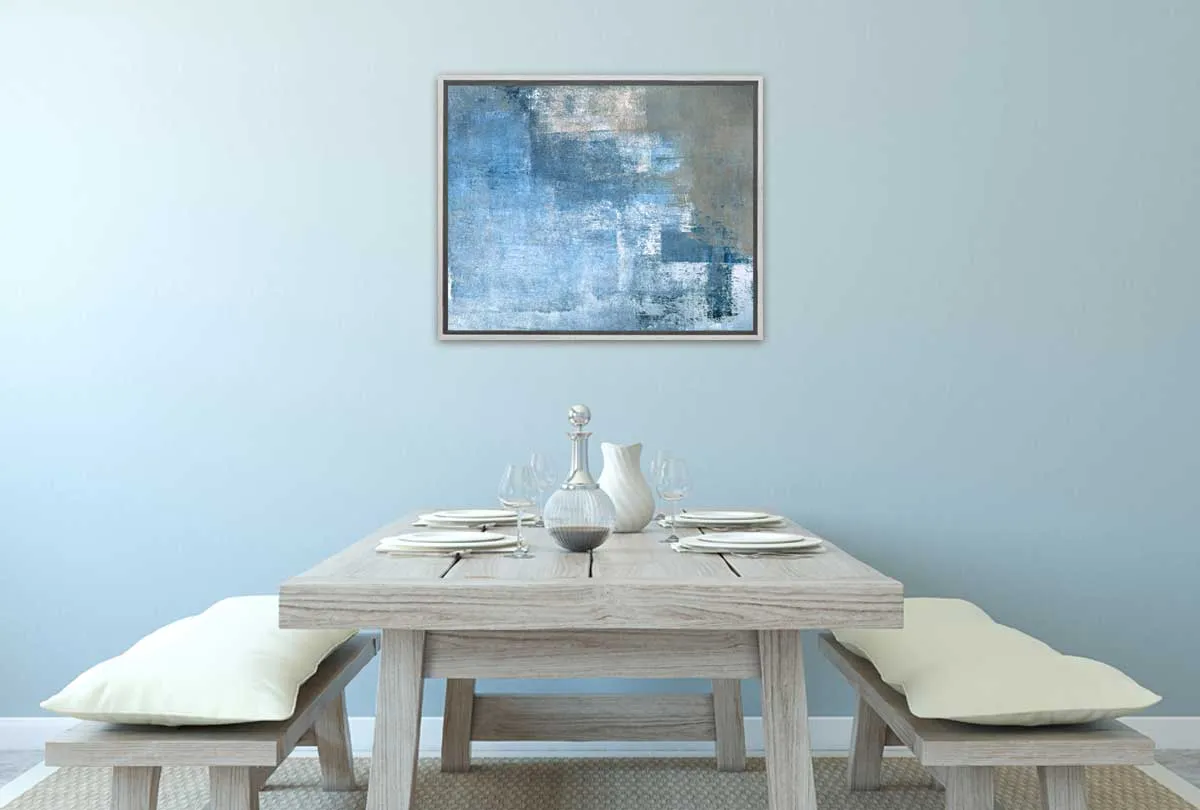 Blue and Grey Abstract | Canvas Wall Art Print