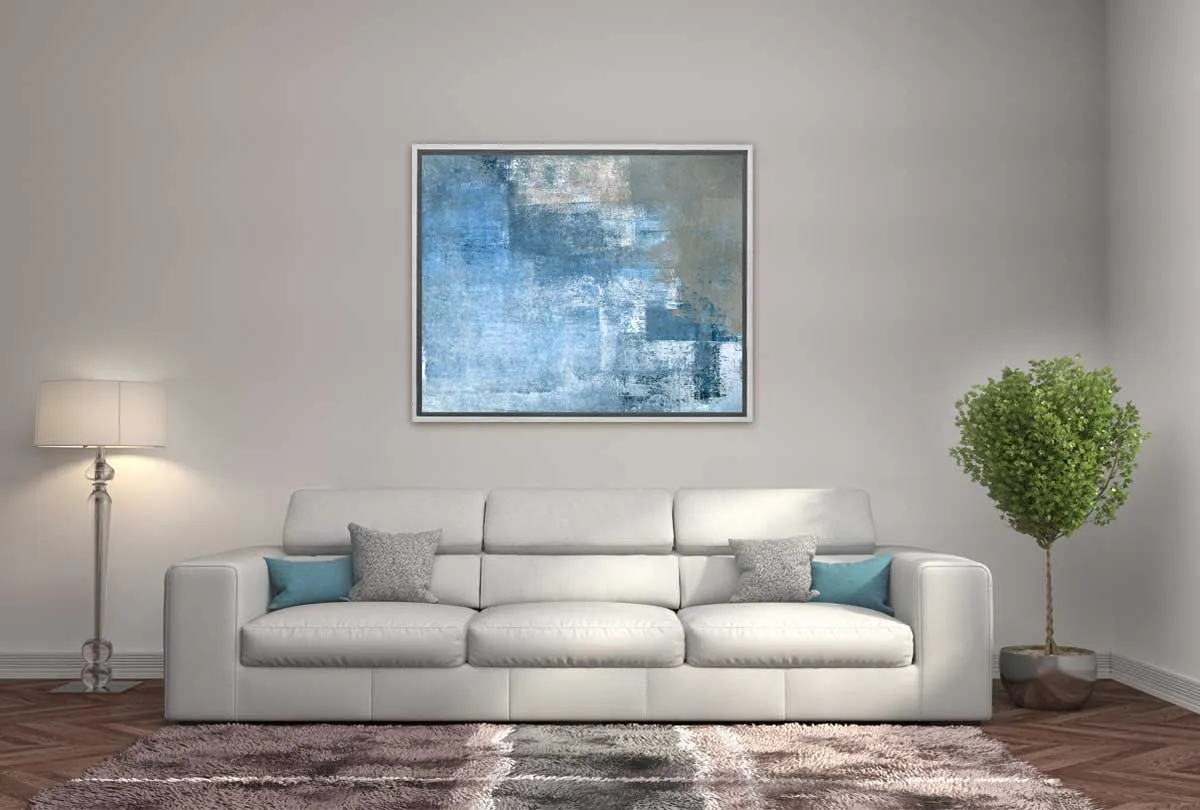 Blue and Grey Abstract | Canvas Wall Art Print