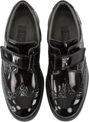 Boys Patent Synthetic Leather Dress Shoes Strap Brogue Formal Wedding Pageboy Footwear