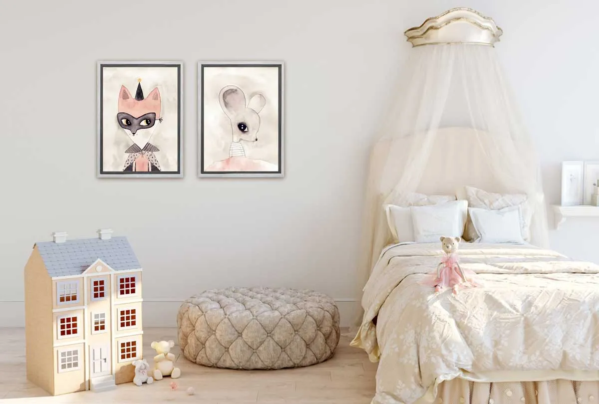 Carnival Fox Watercolour | Canvas Wall Art Print