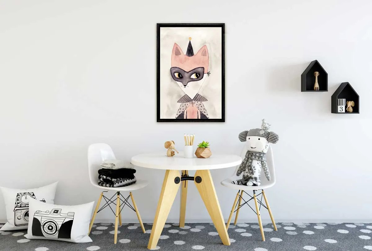 Carnival Fox Watercolour | Canvas Wall Art Print