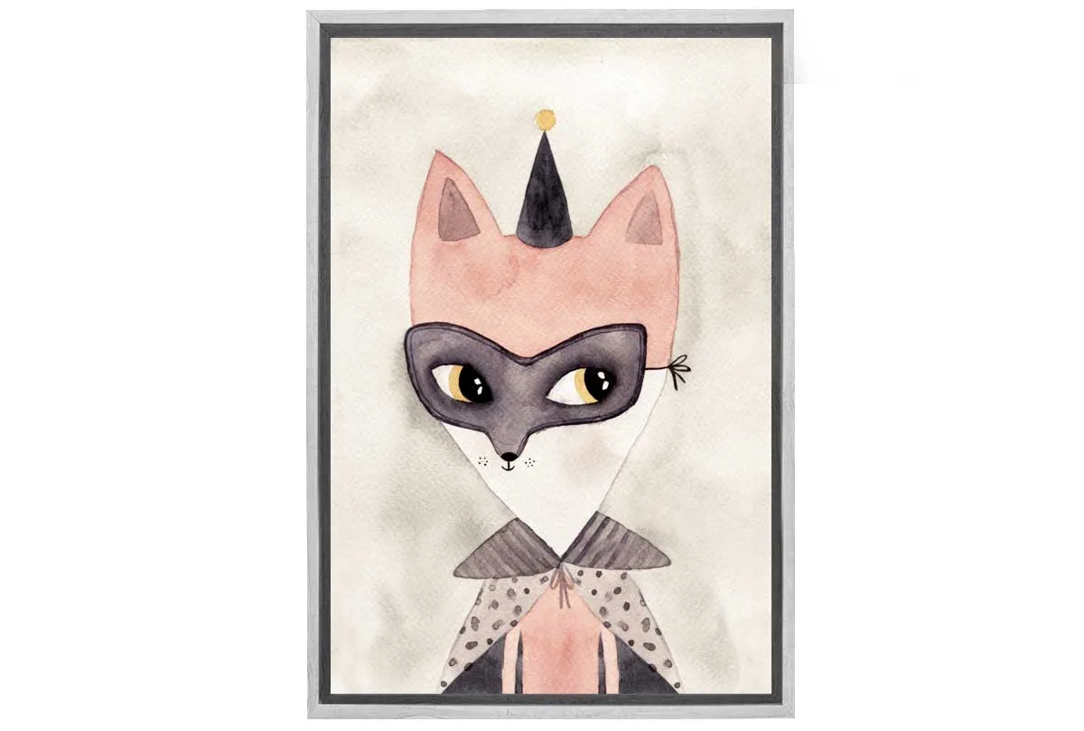Carnival Fox Watercolour | Canvas Wall Art Print