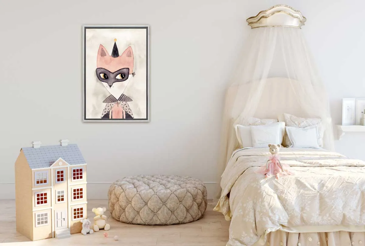 Carnival Fox Watercolour | Canvas Wall Art Print