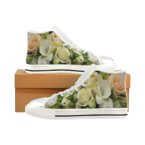Cream Roses High Top Women's Shoes