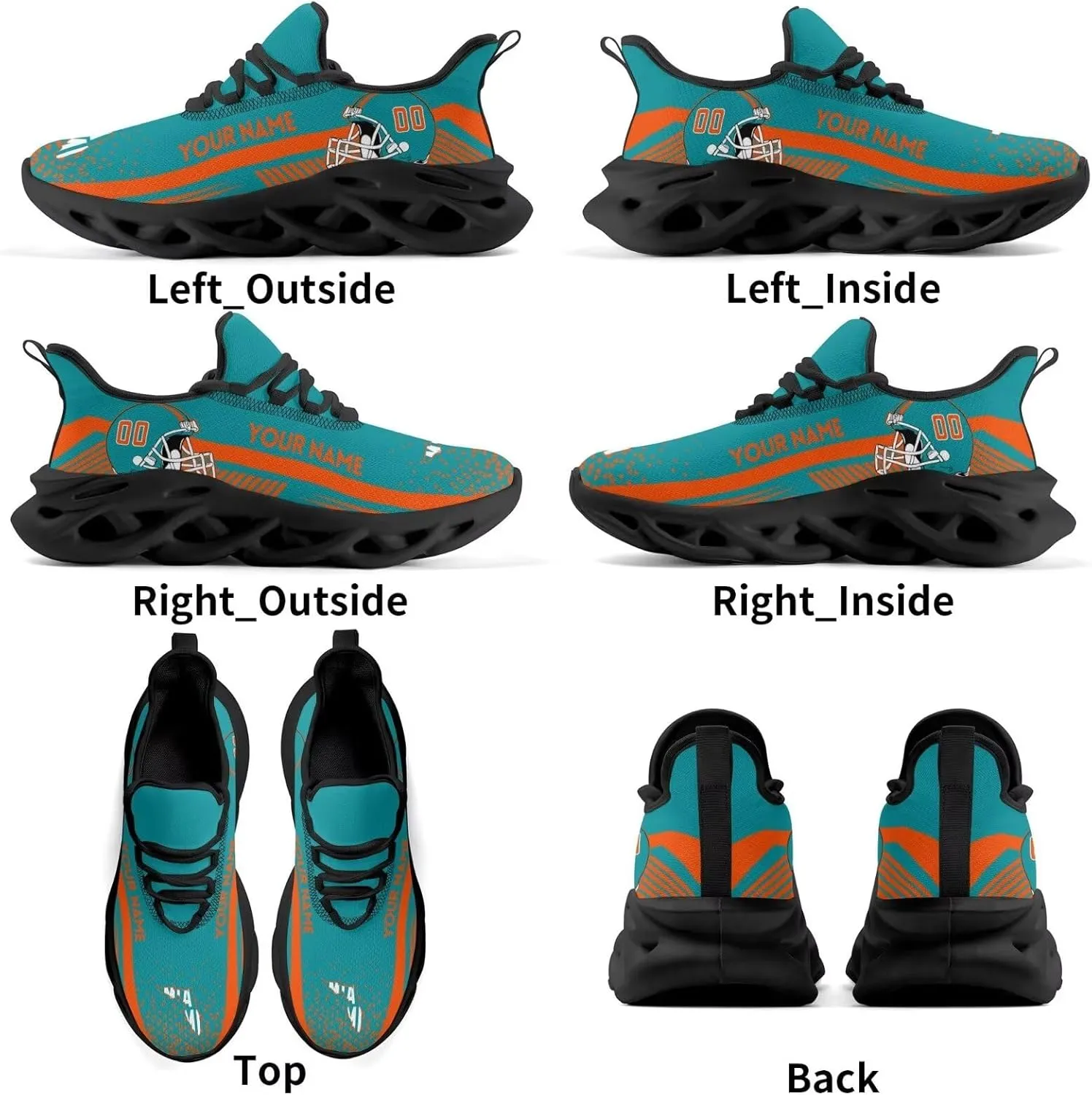 Custom Football Flex Sneakers,Lightweight Breathable Casual Sports Shoes,Training Shoes for Men Women Football Fans Gifts