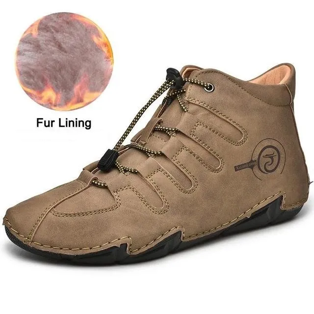Cuzcare Men Orthopedic Shoes Retro Warm Ankle Boots