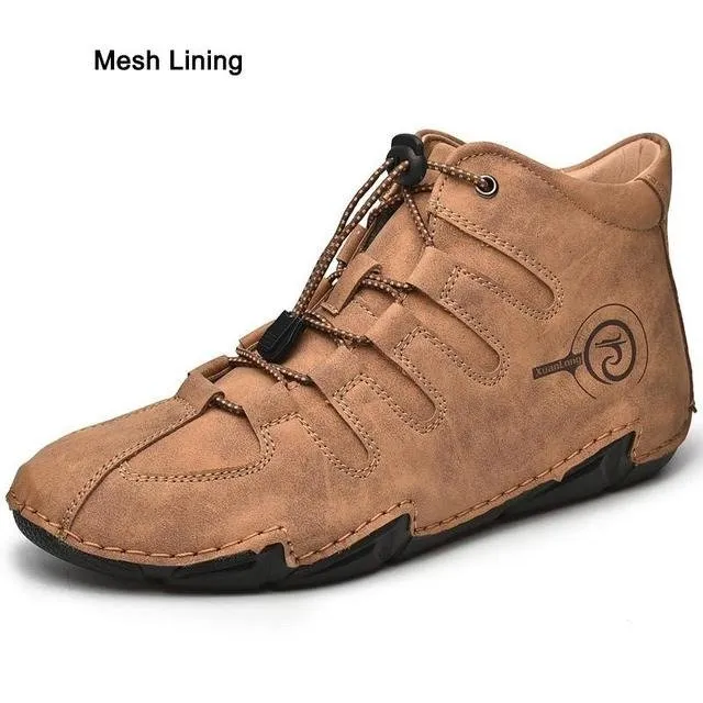 Cuzcare Men Orthopedic Shoes Retro Warm Ankle Boots