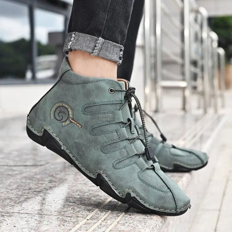 Cuzcare Men Orthopedic Shoes Retro Warm Ankle Boots