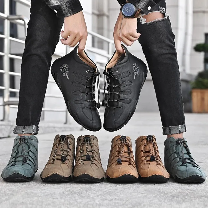 Cuzcare Men Orthopedic Shoes Retro Warm Ankle Boots