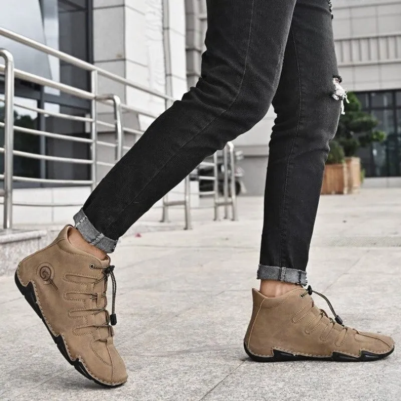 Cuzcare Men Orthopedic Shoes Retro Warm Ankle Boots