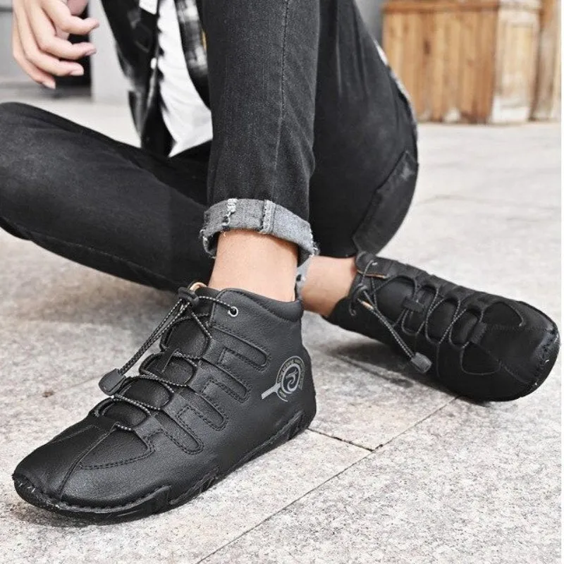 Cuzcare Men Orthopedic Shoes Retro Warm Ankle Boots