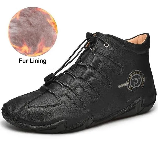 Cuzcare Men Orthopedic Shoes Retro Warm Ankle Boots