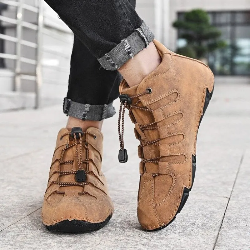 Cuzcare Men Orthopedic Shoes Retro Warm Ankle Boots