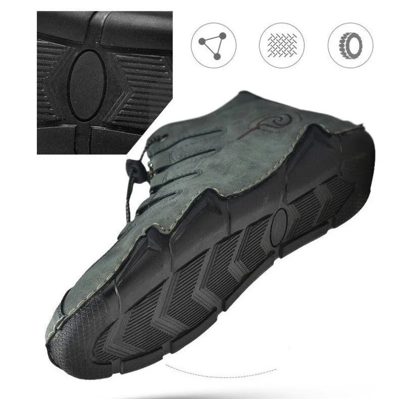 Cuzcare Men Orthopedic Shoes Retro Warm Ankle Boots