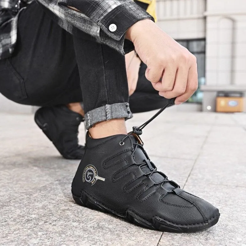 Cuzcare Men Orthopedic Shoes Retro Warm Ankle Boots