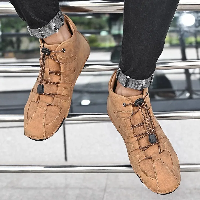 Cuzcare Men Orthopedic Shoes Retro Warm Ankle Boots