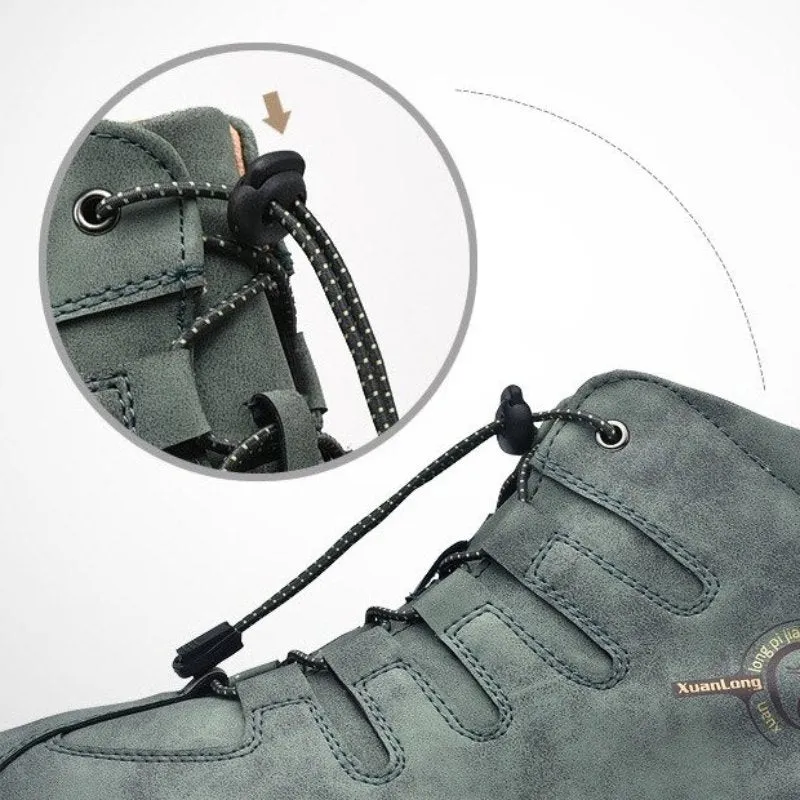 Cuzcare Men Orthopedic Shoes Retro Warm Ankle Boots