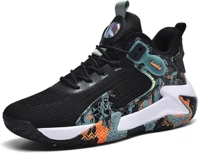 DHAEY Men's Basketball Shoe Anti Slip Outdoor Training Rubber Sole Basketball Boot (Color : Black, Size : 8.5 Women/7 Men)