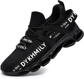 DYKHMATE Steel Toe Wide Shoes for Men Women Lightweight Safety Sneakers Fashion Work Shoes Comfortable Breathable Safety Toe Slip on Tennis Shoes