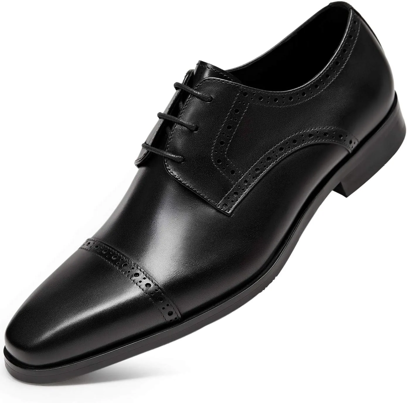 GIFENNSE Men's Dress Shoes Classic Calfskin Leather Wedding Oxford Formal Shoes