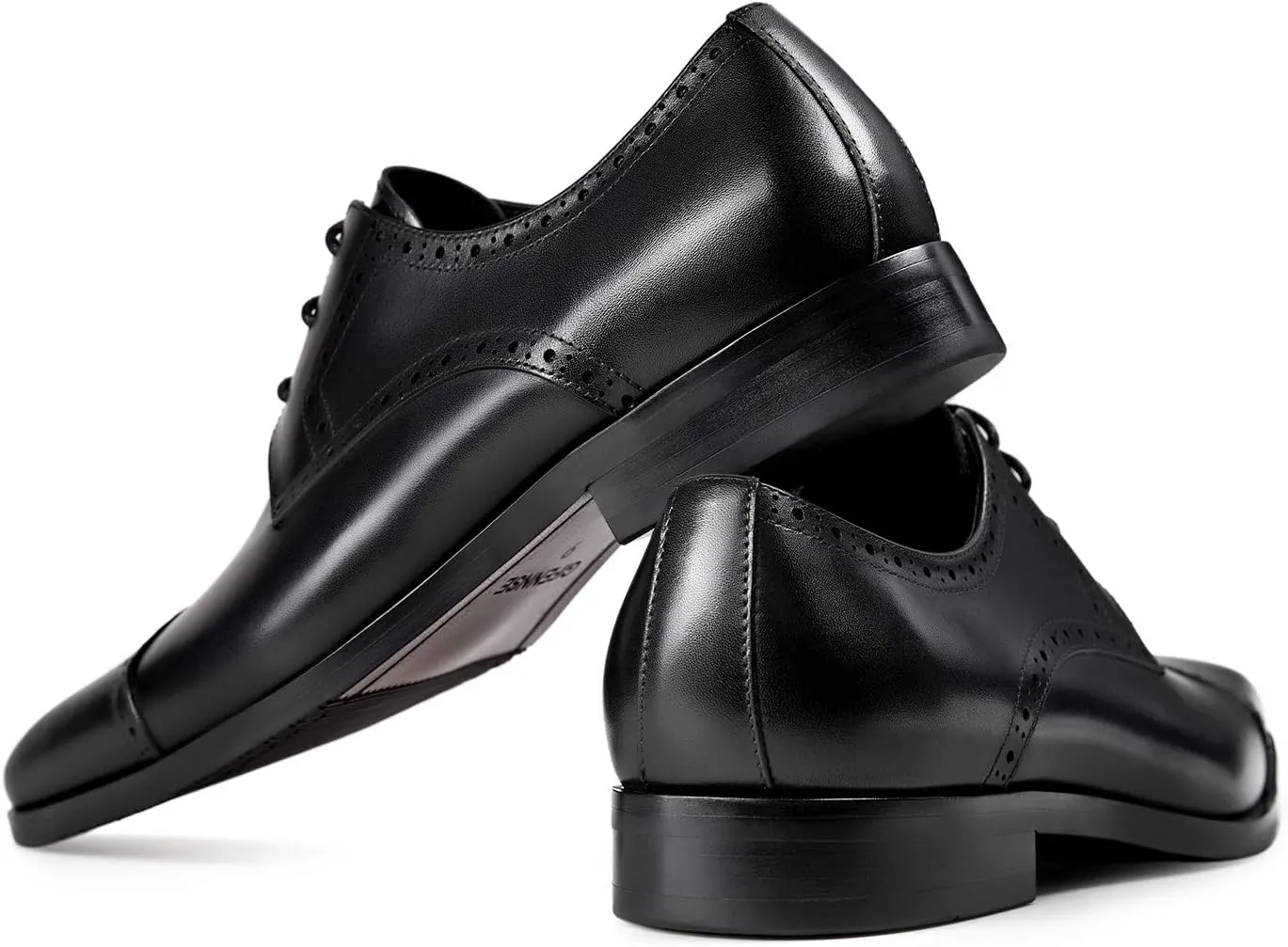GIFENNSE Men's Dress Shoes Classic Calfskin Leather Wedding Oxford Formal Shoes
