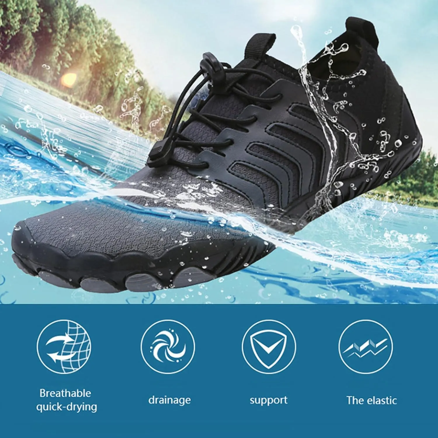 Grounded Footwear for Women Neuropathy Barefoot Shoes Waterproof Walking Shoes Barefoot Footwear Sports, Yoga Exercise, Walking Running Hiking Wide Toe Box Zero Drop Shoe Lightweight Breathable Casual