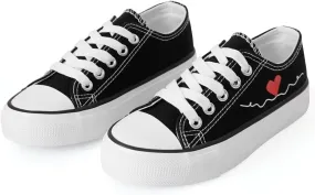 Kids Canvas Shoes Low Top and High Top Canvas Sneakers Lace-up Fashion Casual Shoes for Boys and Girls