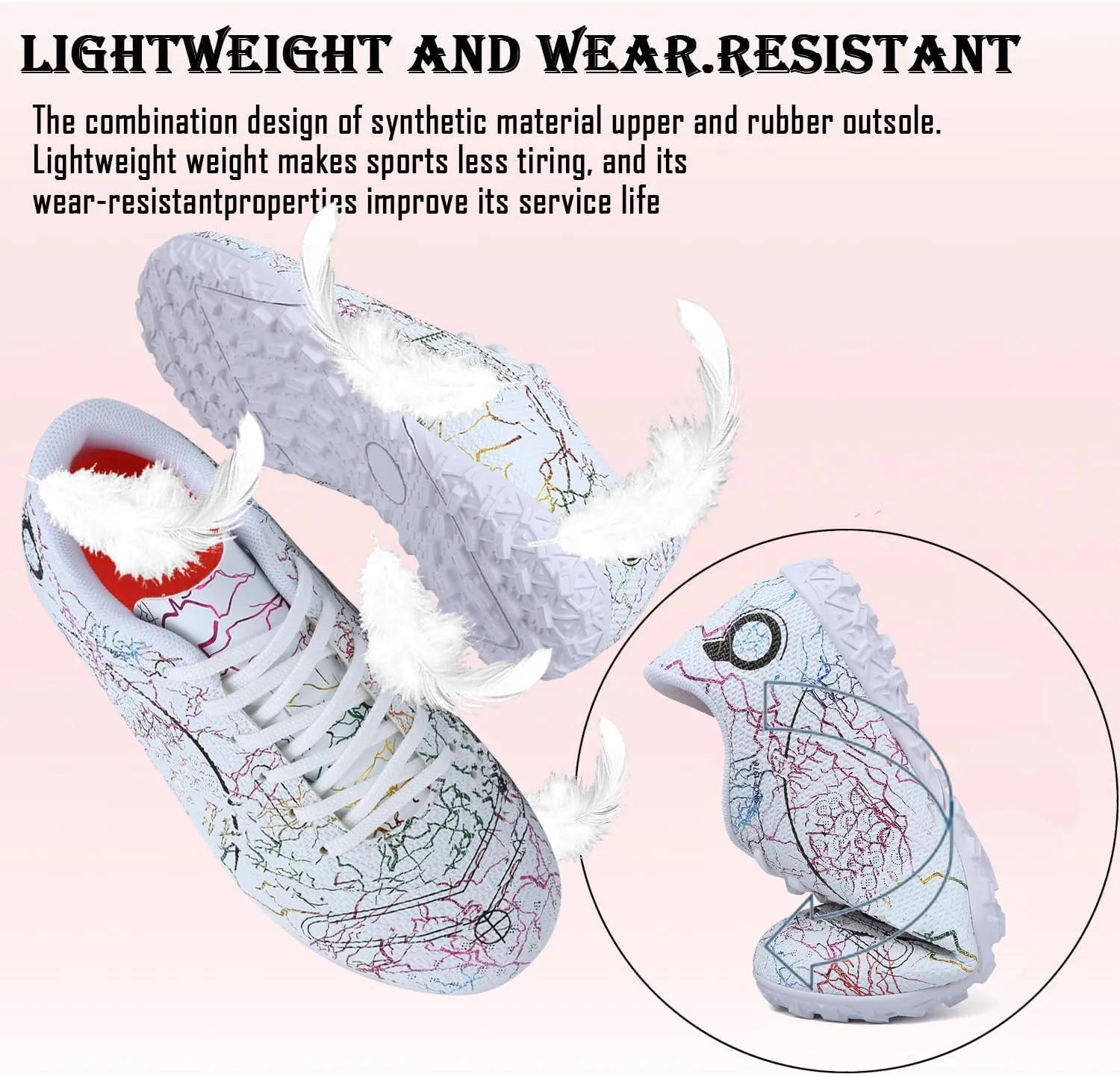 Kids Soccer Boys Girls Turf Soccer Shoes Indoor Outdoor Soccer Youth Trainning Shoes Breathable Casual Athletic Football Shoes