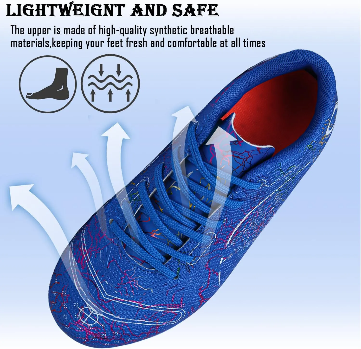 Kids Soccer Boys Girls Turf Soccer Shoes Indoor Outdoor Soccer Youth Trainning Shoes Breathable Casual Athletic Football Shoes