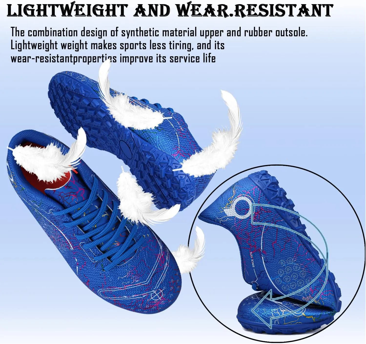 Kids Soccer Boys Girls Turf Soccer Shoes Indoor Outdoor Soccer Youth Trainning Shoes Breathable Casual Athletic Football Shoes