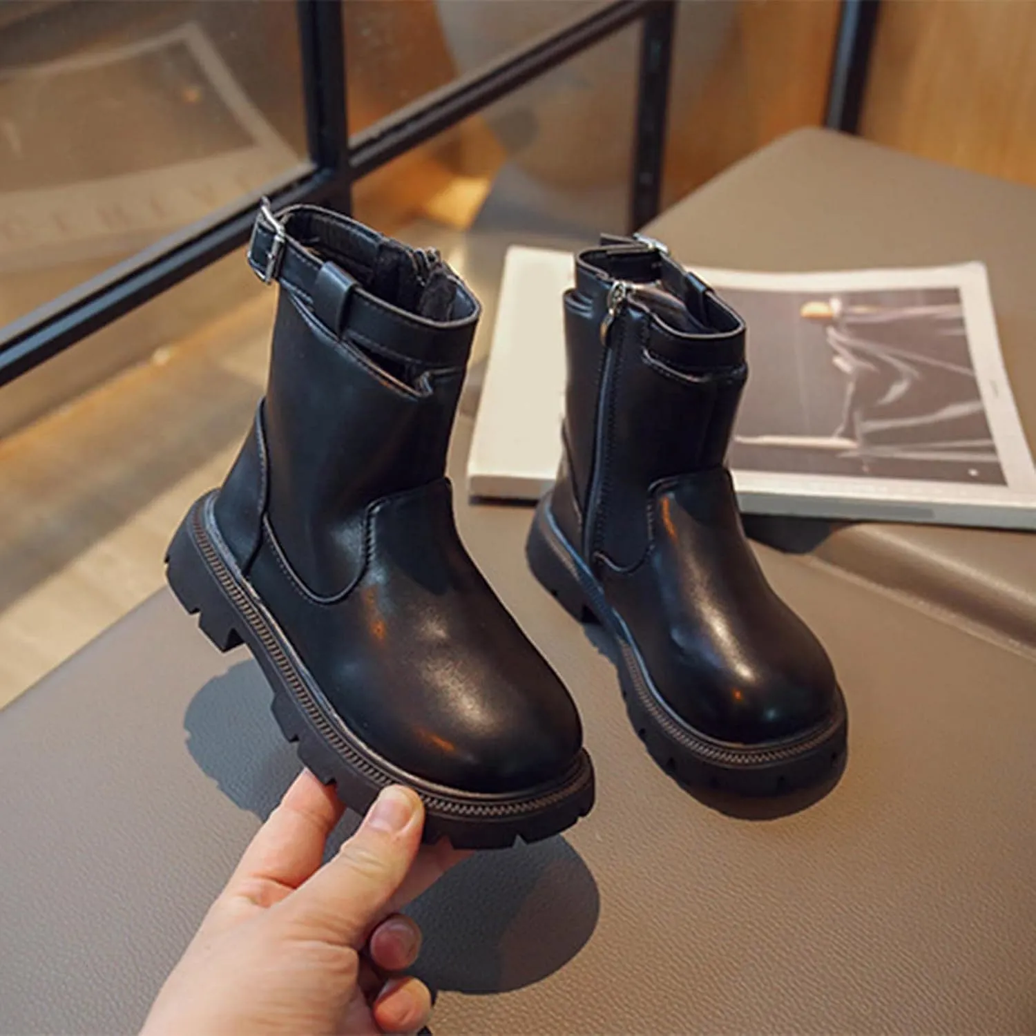 Kids Squeaky Shoes Girls Autumn And Winter Children Boots Boys And Girls Thick Soles Non Slip Boots