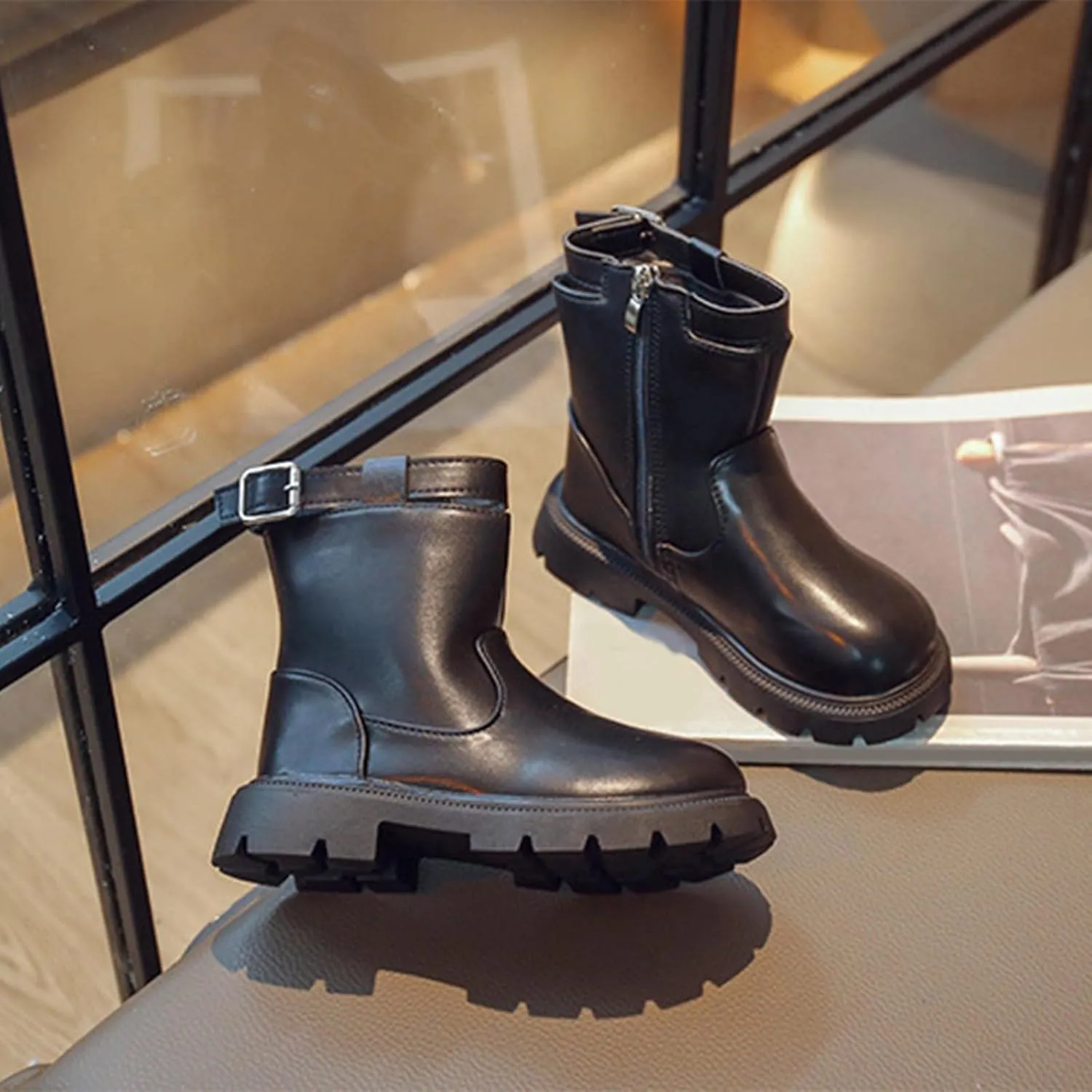 Kids Squeaky Shoes Girls Autumn And Winter Children Boots Boys And Girls Thick Soles Non Slip Boots