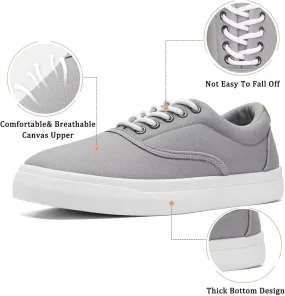 Low-Top Thick Sole Men's Fashion Sneakers Casual Canvas Sneakers for Men Lace up Tennis Shoes Comfortable Breathable Insole Slip on Sneakers Men Low Slip on Shoes - Multiple Colors - Big Size