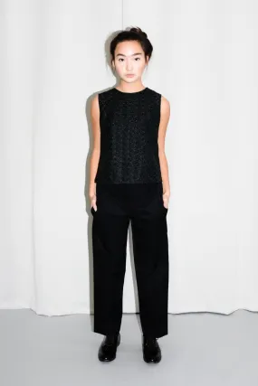 MAISON MARTIN MARGIELA BLACK CROPPED PANTS